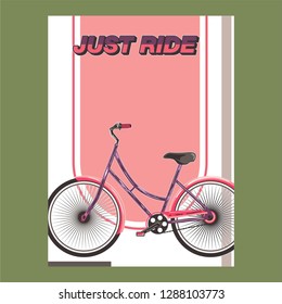 Cycle racing sport poster design. Vector flat illustration - Vector