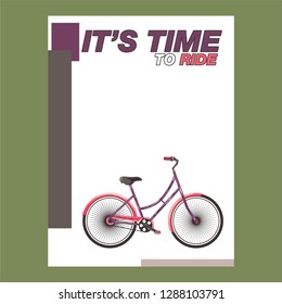 Cycle racing sport poster design. Vector flat illustration - Vector