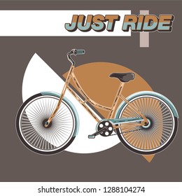 Cycle racing sport poster design. Vector flat illustration - Vector