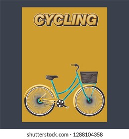 Cycle racing sport poster design. Vector flat illustration - Vector