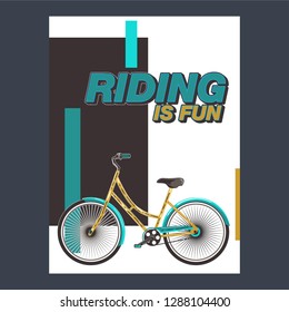 Cycle racing sport poster design. Vector flat illustration - Vector
