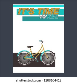 Cycle racing sport poster design. Vector flat illustration - Vector