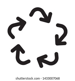 cycle, recycle, refresh - minimal line web icon. simple vector illustration. concept for infographic, website or app.