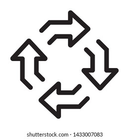 cycle, recycle, refresh - minimal line web icon. simple vector illustration. concept for infographic, website or app.