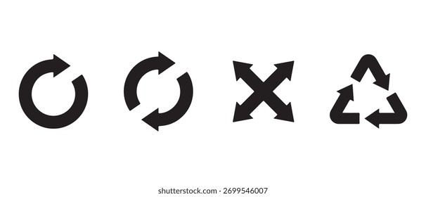 Symbole für Zyklen und Recycling. Loop-, Expansions- und Ökosymbol-Vektorsatz.