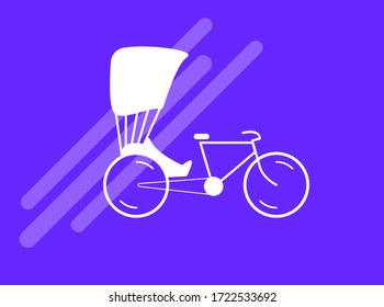 ilustración vectorial plana Cycle rickshaw