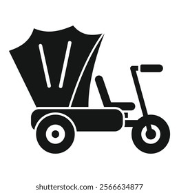 Cycle rickshaw providing eco friendly transport with a sunshade