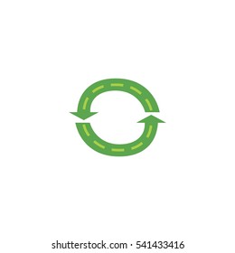 re cycle road or way shape logo vector