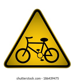 Cycle Route Ahead Sign- Vector
