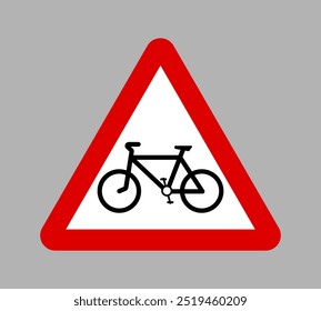 Cycle Route Ahead Sign Vector Illustration