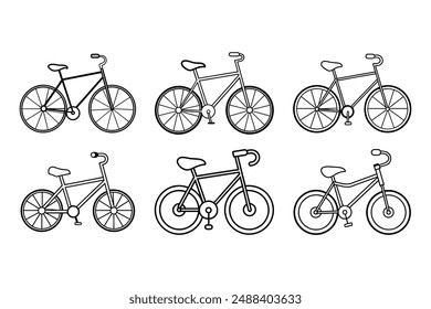 Un "Vector de silueta de bicicleta" es una representación gráfica limpia y simplificada del contorno de una bicicleta. Se suele utilizar en proyectos de diseño para logotipos, iconos o ilustraciones, capturando la esencia