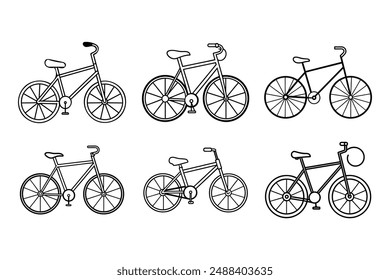 Un "Vector de silueta de bicicleta" es una representación gráfica limpia y simplificada del contorno de una bicicleta. Se suele utilizar en proyectos de diseño para logotipos, iconos o ilustraciones, capturando la esencia