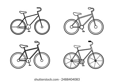 Un "Vector de silueta de bicicleta" es una representación gráfica limpia y simplificada del contorno de una bicicleta. Se suele utilizar en proyectos de diseño para logotipos, iconos o ilustraciones, capturando la esencia