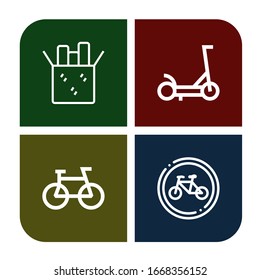 cycle simple icons set. Contains such icons as Reuse, Scooter, Bike, Bikes, can be used for web, mobile and logo