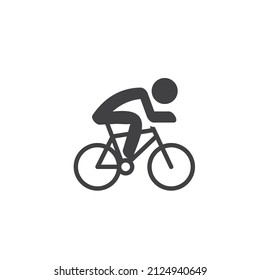Cycle sport vector icon. filled flat sign for mobile concept and web design. Bicycle racing glyph icon. Symbol, logo illustration. Vector graphics