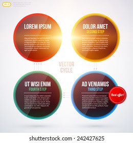 Cycle template with four round elements. EPS10
