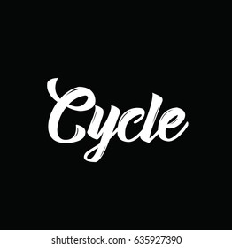 cycle, text design. Vector calligraphy. Typography poster. Usable as background.