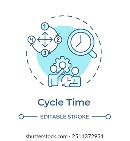 Cycle time concept icon. Development management, workflow. Agile methodology. Round shape line illustration. Abstract idea. Graphic design. Easy to use in infographic, presentation