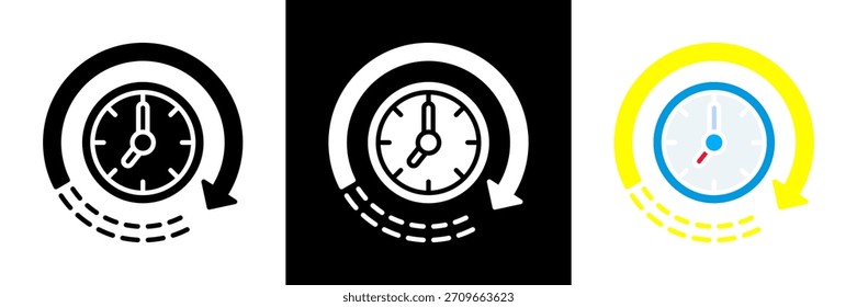 Cycle TimeIcon Set Glyph vector Illustration