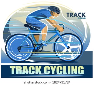 Cycle track. Sports bike for racing. Isolated vector on white background. Driving on the road. Flat style.