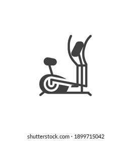 Cycle trainer vector icon. filled flat sign for mobile concept and web design. Ellipsoid gym machine glyph icon. Symbol, logo illustration. Vector graphics