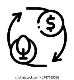 cycle of trees and money icon vector. cycle of trees and money sign. isolated contour symbol illustration