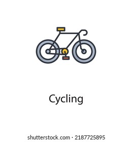 Cycle vector filled outline Icon Design illustration. Sports And Awards Symbol on White background EPS 10 File