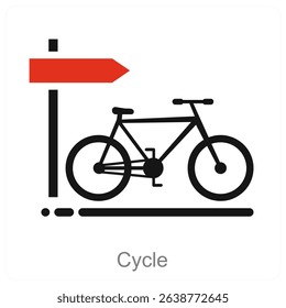 Cycle vector icon concept design