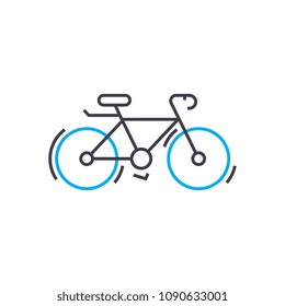 Cycle vector thin line stroke icon. Cycle outline illustration, linear sign, symbol concept.