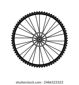 cycle wheel bike cartoon. spoke sketch, pspokes hub, graphic tyre cycle wheel bike sign. isolated symbol vector illustration