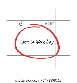 Cycle to Work Day, August 6 - calendar date.