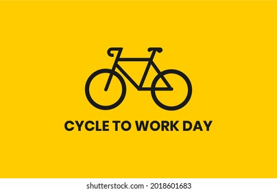 Cycle To Work Day. Holiday Concept. Template For Background, Web Banner, Card, Poster, T-shirt With Text Inscription