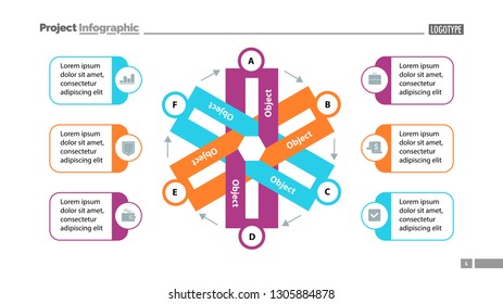 Cycled chart slide template design. Element of chart, diagram, infographic. Concept for presentation, annual report, web design. Can be used for topics like business, management, strategy