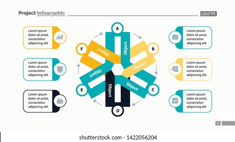 Cycled chart slide template design. Element of chart, diagram, infographic. Concept for presentation, annual report, web design. Can be used for topics like business, management, strategy