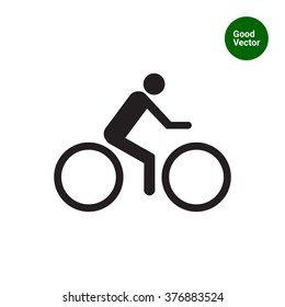 Cycler riding bicycle