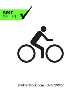 Cycler riding bicycle