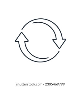 Cycle,resumption , repeat. Intensity. Vector linear icon illustration isolated on white background.