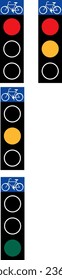 Cycles and moped lights. Traffic light signals, Road signs in Sweden