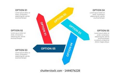 Cyclic arrows infographic. Modern infographic design template with 5 options, steps or parts. Flat vector illustration for business presentation.
