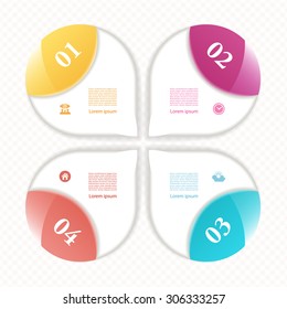 Cyclic diagram with four steps and icons. eps 10