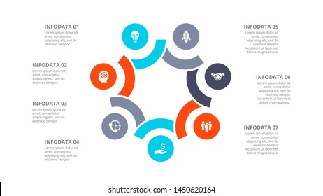 Cyclic Diagram Infographic Circles Modern Infographic Stock Vector ...