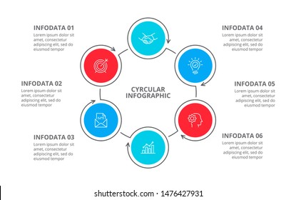 Cyclic Diagram Infographic Circles Modern Infographic Stock Vector ...