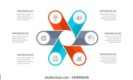 Cyclic Diagram Infographic Circles Modern Infographic Stock Vector ...