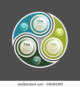 Cyclic Diagram With Three Steps. Eps 10
