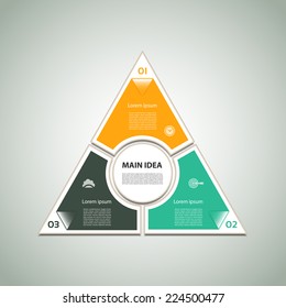 Cyclic Diagram With Three Steps And Icons. Eps 10