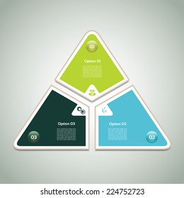 Cyclic diagram with three steps and icons. eps 10