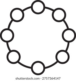 Cyclic macrocycle loop outline abstract vector icon for scientific chemistry physical medical educational
