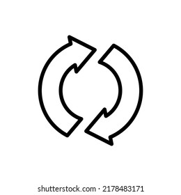 Cyclic rotation flat icon, recycle recurrence, renewal. rotation line icon