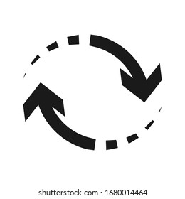 Cyclic rotation icon vector, recycling recurrence, renewal color editable