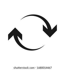 Cyclic rotation icon vector, recycling recurrence, renewal color editable
